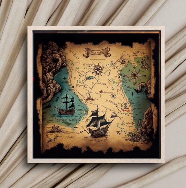 Treasure Map, Pirate, Vintage